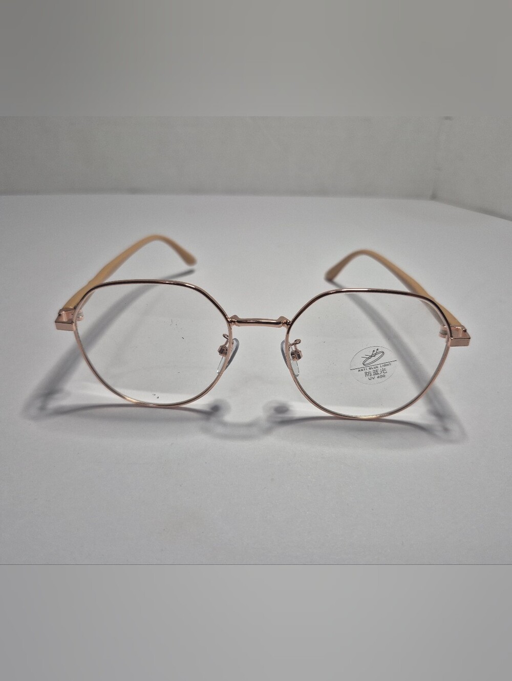Rose Gold Round Metal Frame Glasses - Unbranded